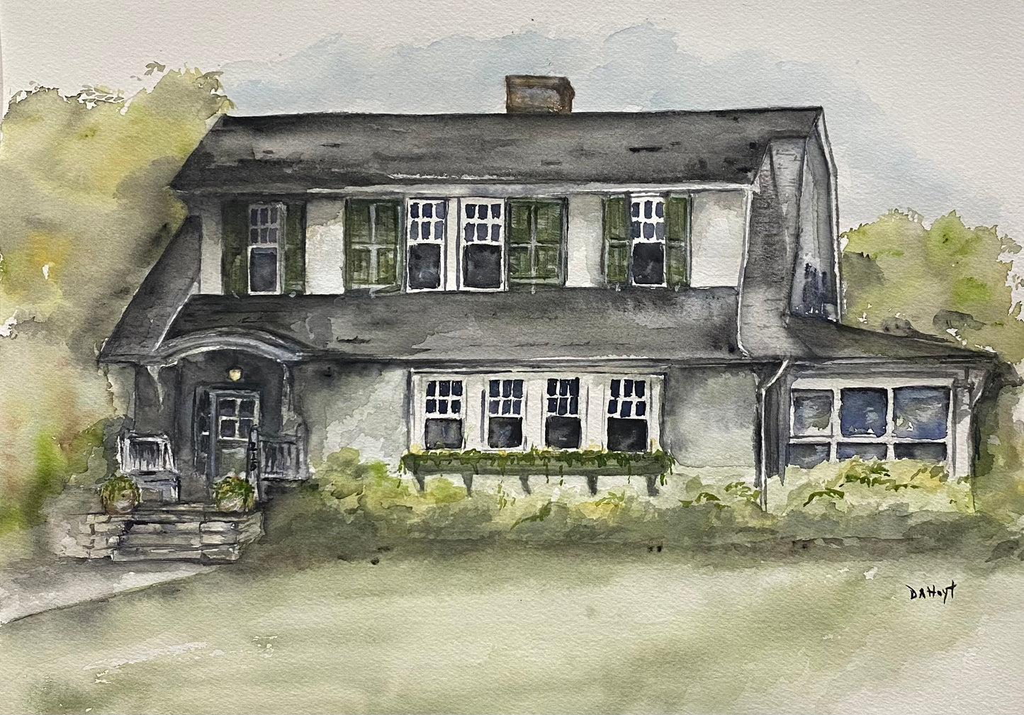 Commission Only - Custom Watercolor Painting Home Portrait