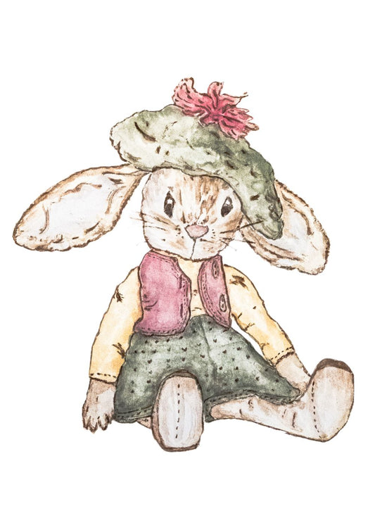 Vintage Bunny - Greeting Card