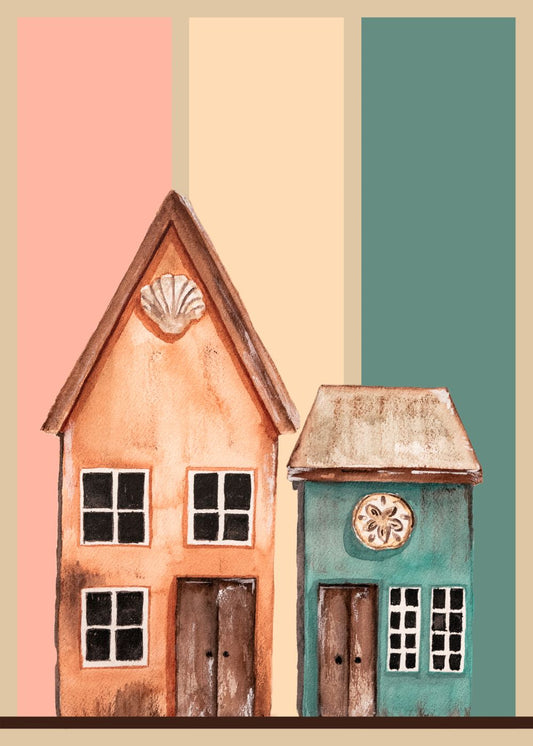Two Houses - Print