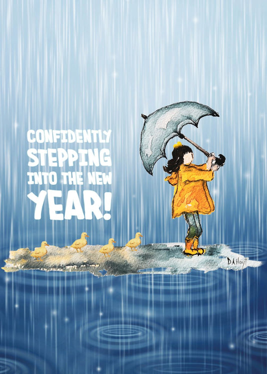 Confidently Stepping into the New Year - Greeting Card