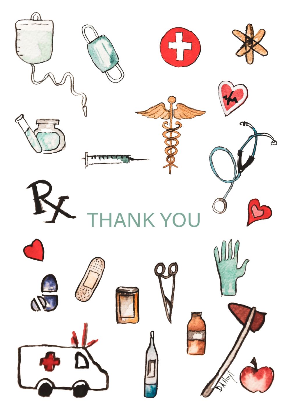 Medical Personnel Thank you - Greeting Card
