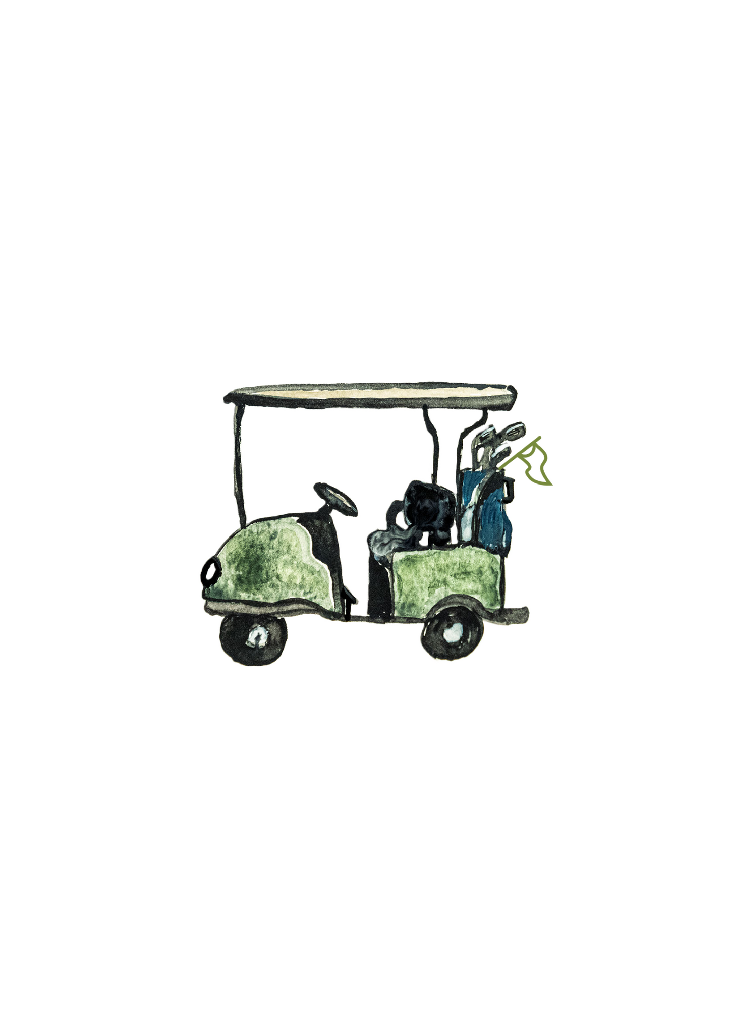 Golf Cart - Greeting Card