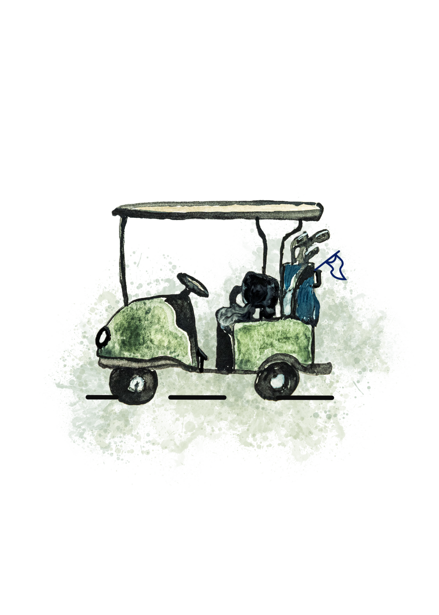Golf Cart - Greeting Card
