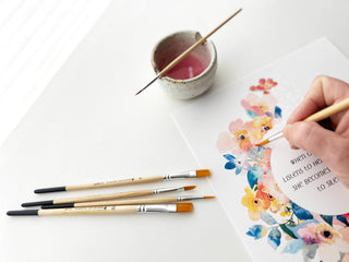 5-Piece Brush Set for Watercolor + Acrylics + Gouache
