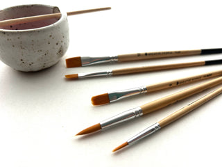 5-Piece Brush Set for Watercolor + Acrylics + Gouache