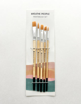 5-Piece Brush Set for Watercolor + Acrylics + Gouache