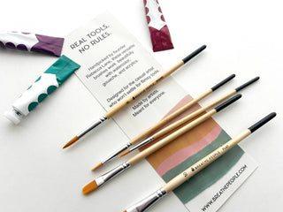 5-Piece Brush Set for Watercolor + Acrylics + Gouache