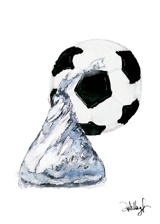 Hugs and Kisses with Soccer Print - 5x7 (PRINT ONLY)
