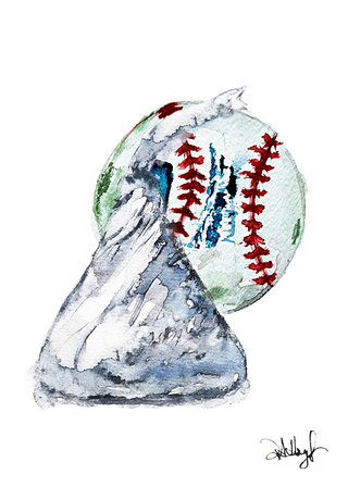 Hugs and Kisses with Baseball Print - 5x7 (PRINT ONLY)