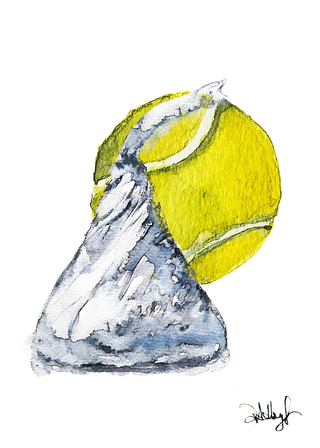 Hugs and Kisses with Tennis Ball Print - 5x7 (PRINT ONLY)