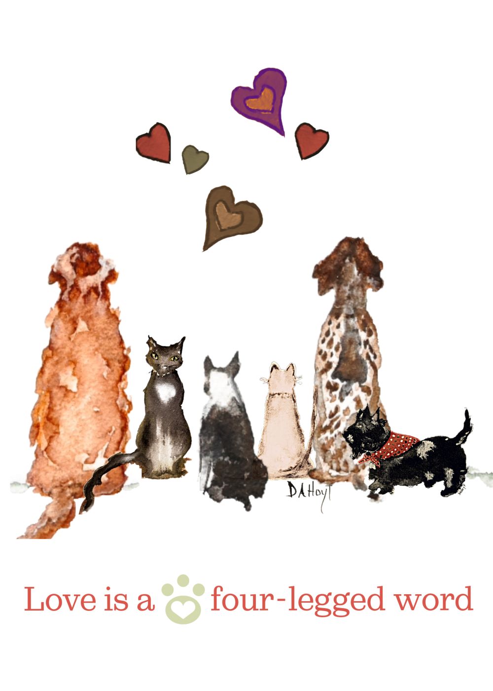 Love is a Four-Legged Word - Greeting Card