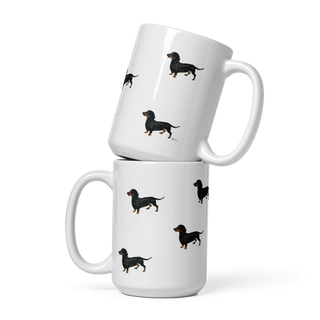 Dachshund White glossy mug