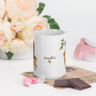Rooster White glossy mug