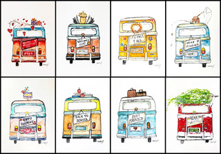 Retro Bus Series - Greeting Card Set or Individual cards